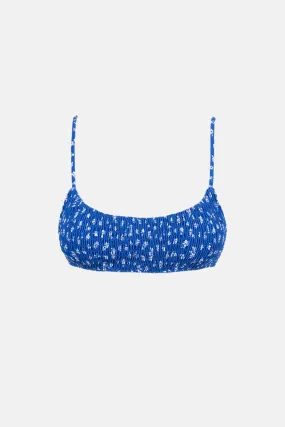 Elodie Floral Smocked Crop Top Blue