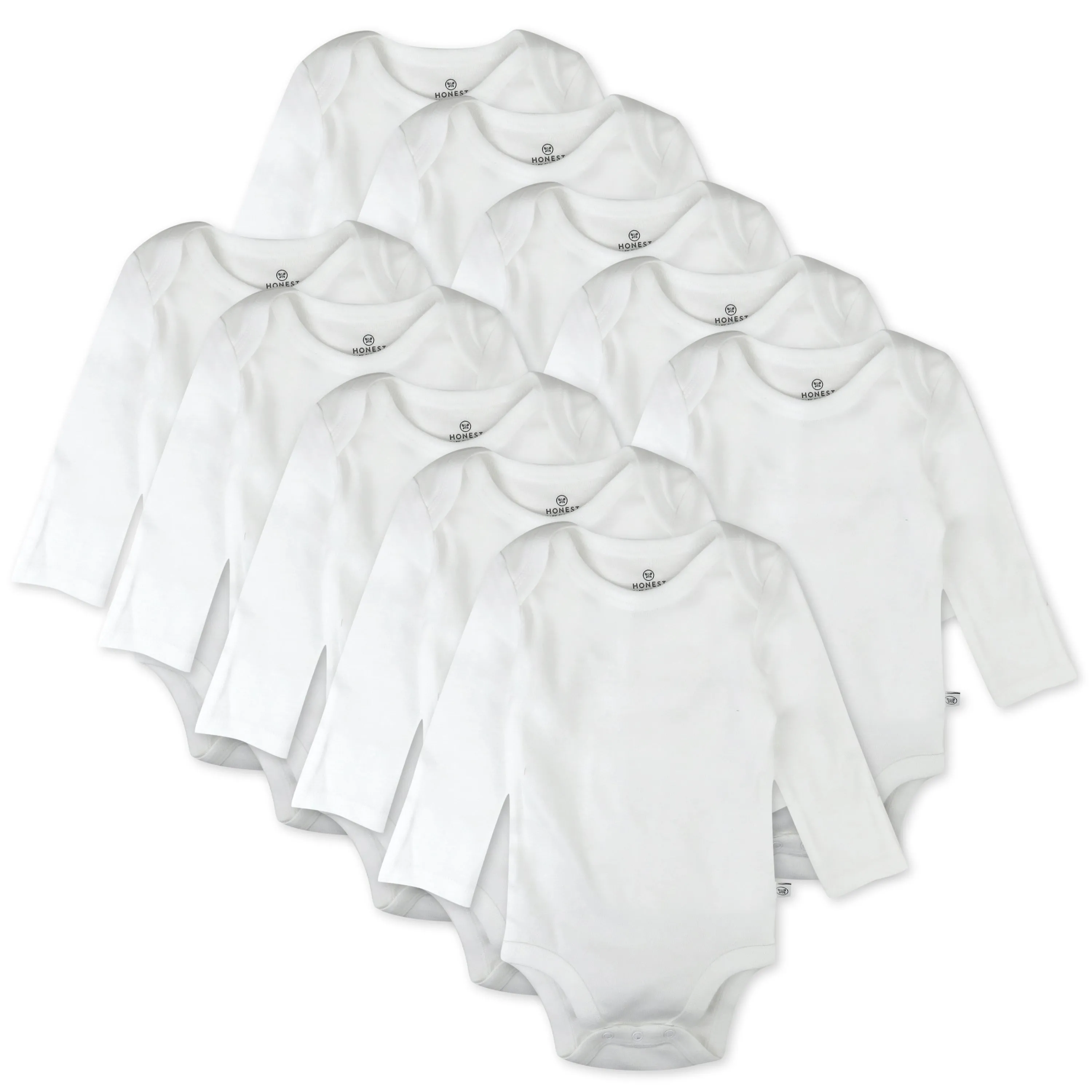 10-Pack Organic Cotton Long Sleeve Bodysuits