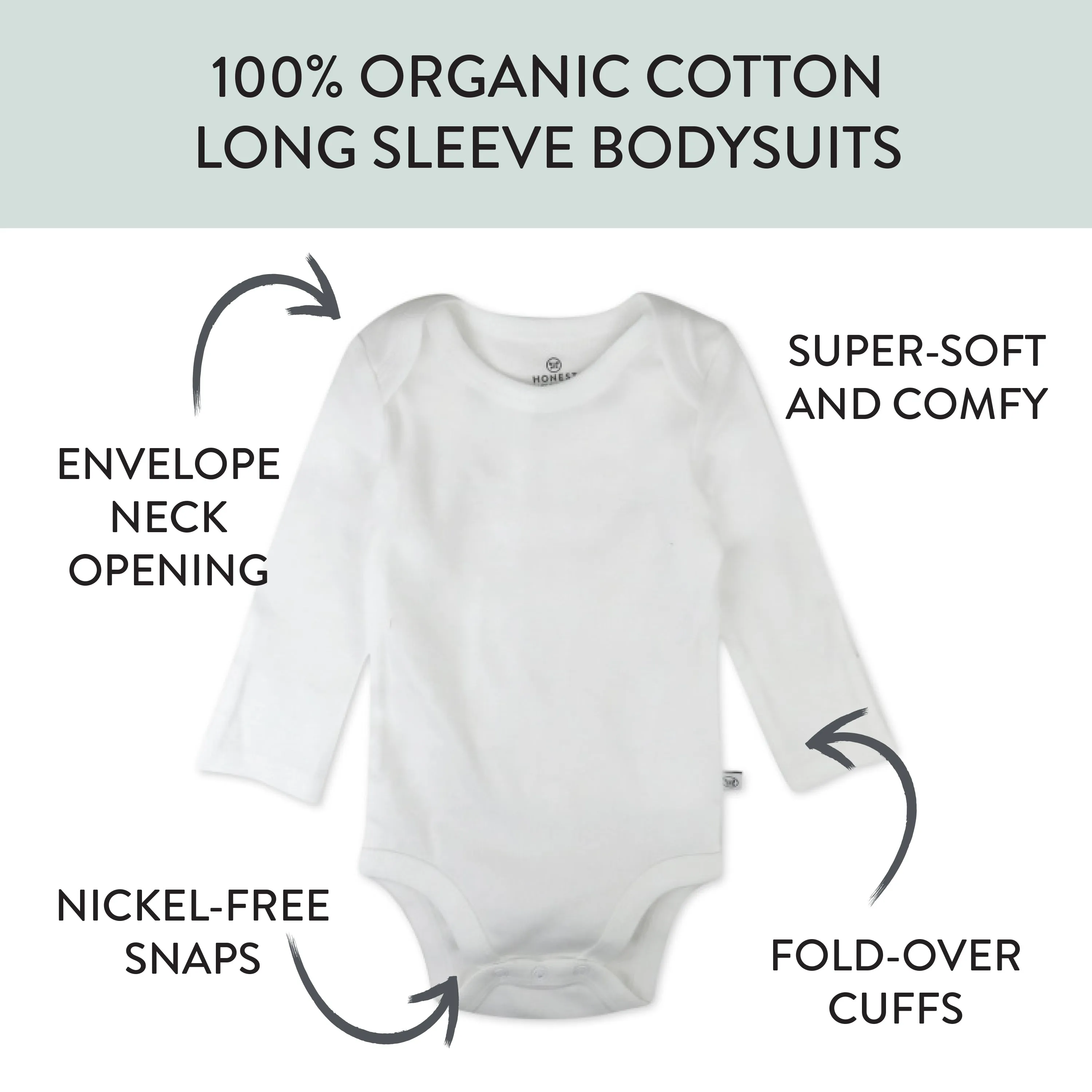 10-Pack Organic Cotton Long Sleeve Bodysuits