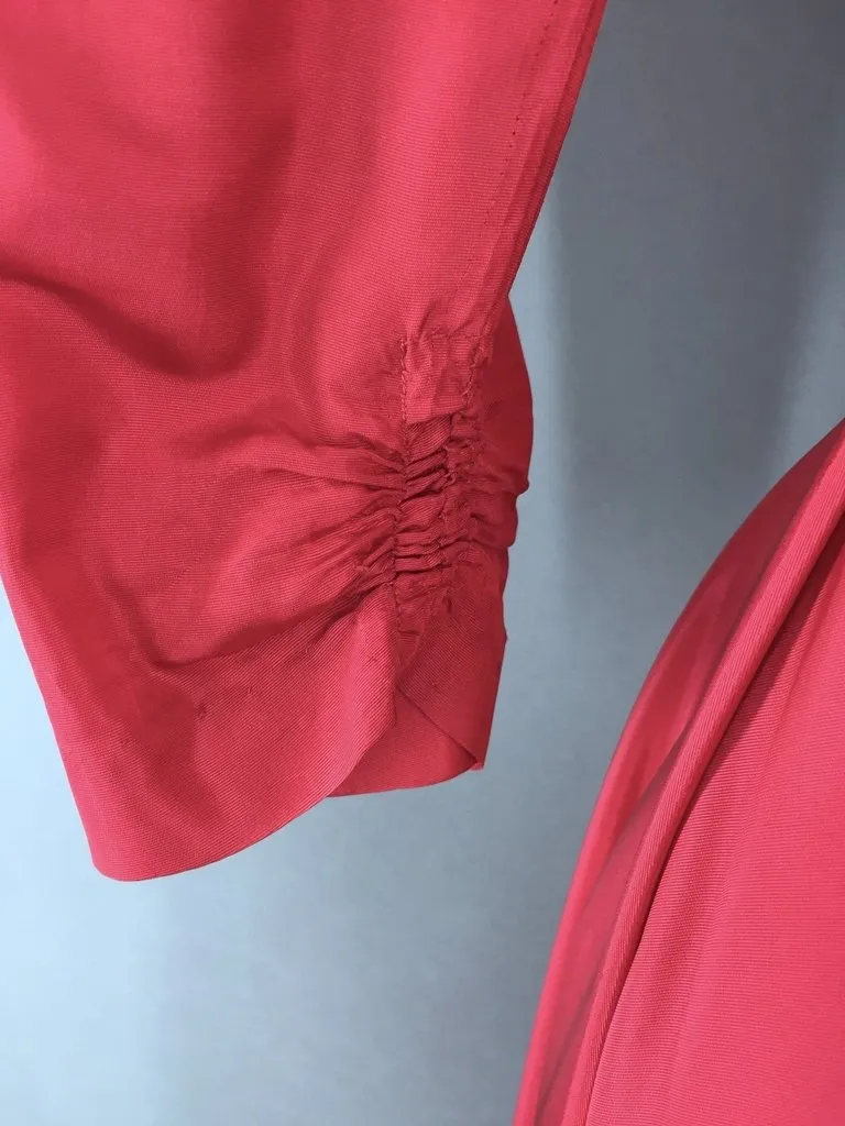 1950s Vintage Raspberry Red Taffeta Cocktail Dress