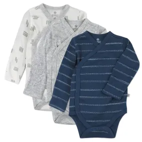 3-Pack Organic Cotton Long Sleeve Side-Snap Bodysuits