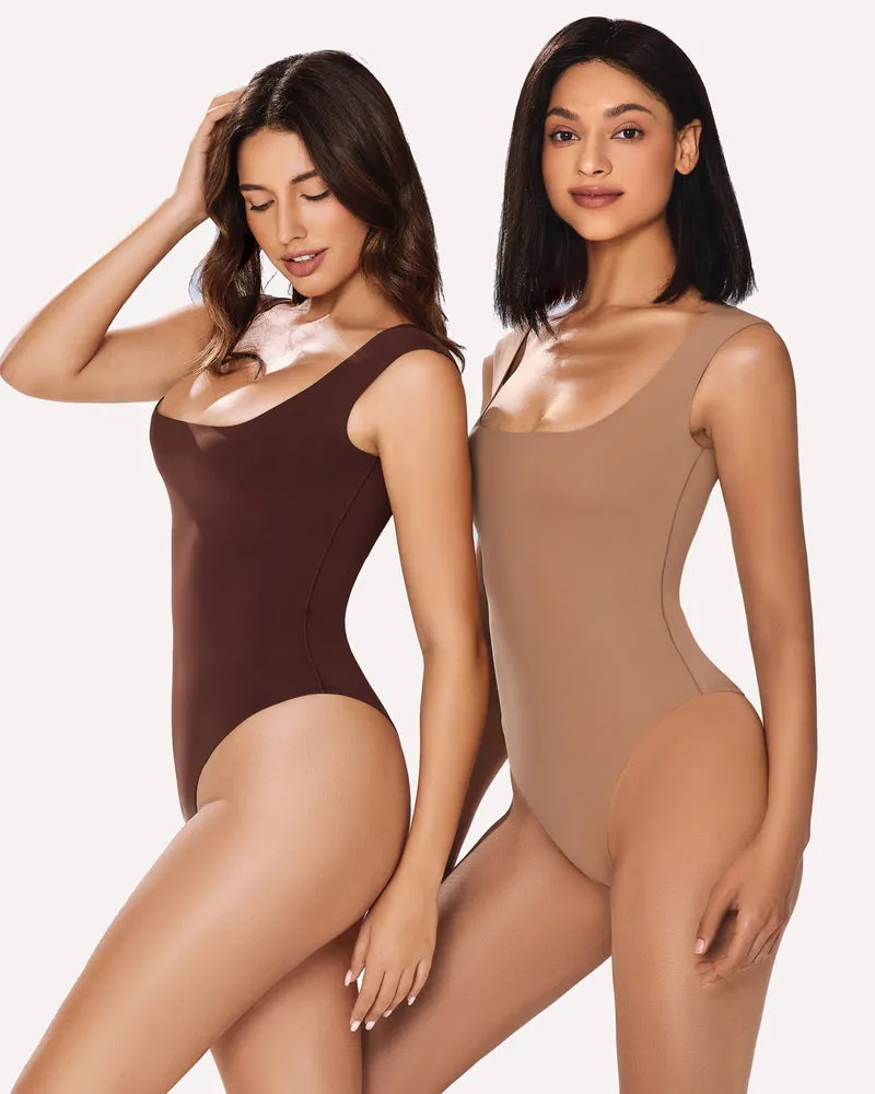 3Pack Square Neck Soft Bodysuit Shapewear