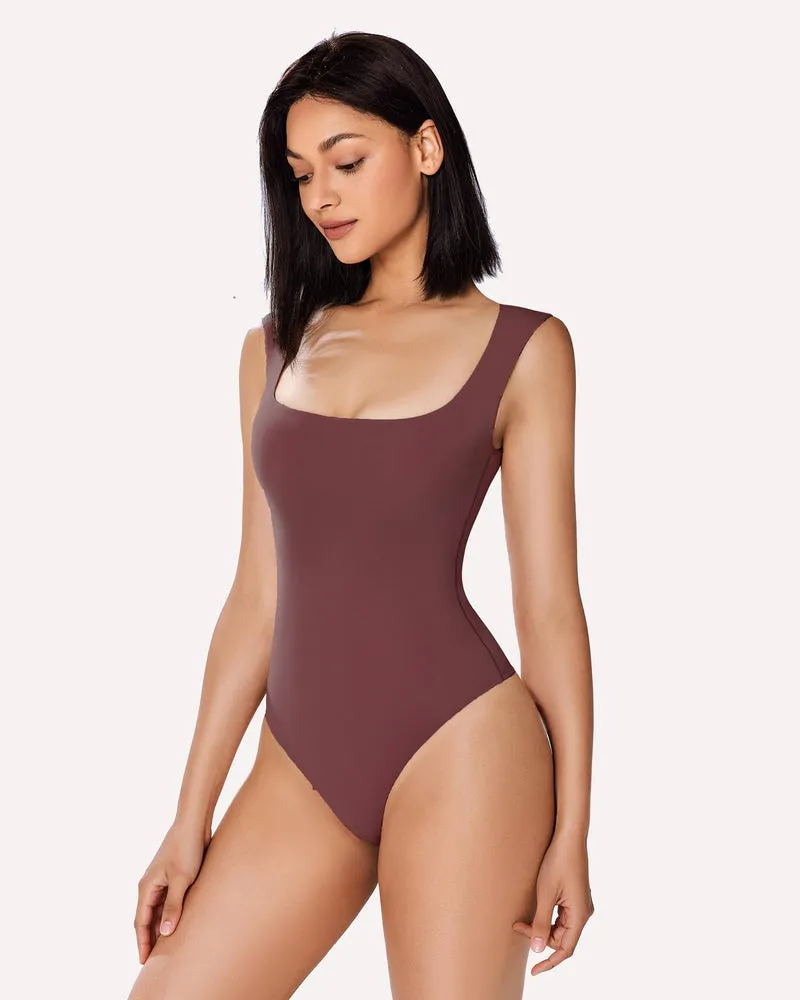 3Pack Square Neck Soft Bodysuit Shapewear