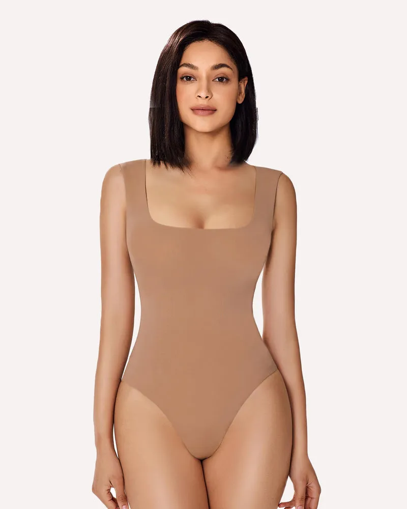 3Pack Square Neck Soft Bodysuit Shapewear