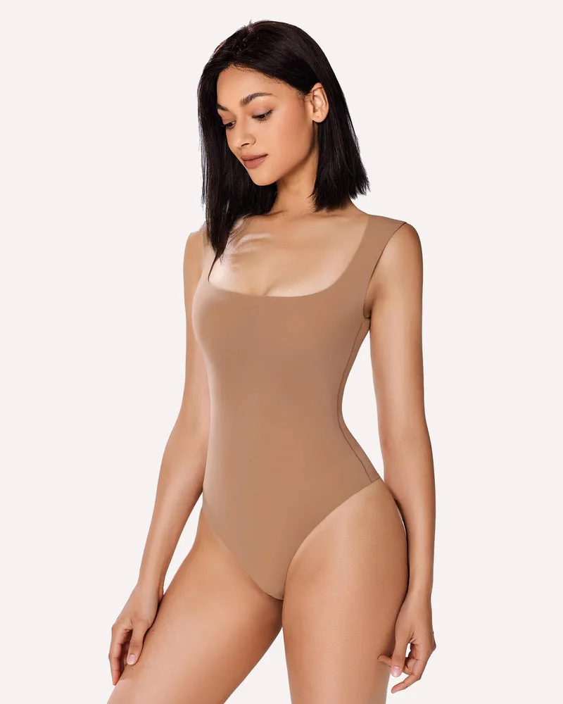 3Pack Square Neck Soft Bodysuit Shapewear