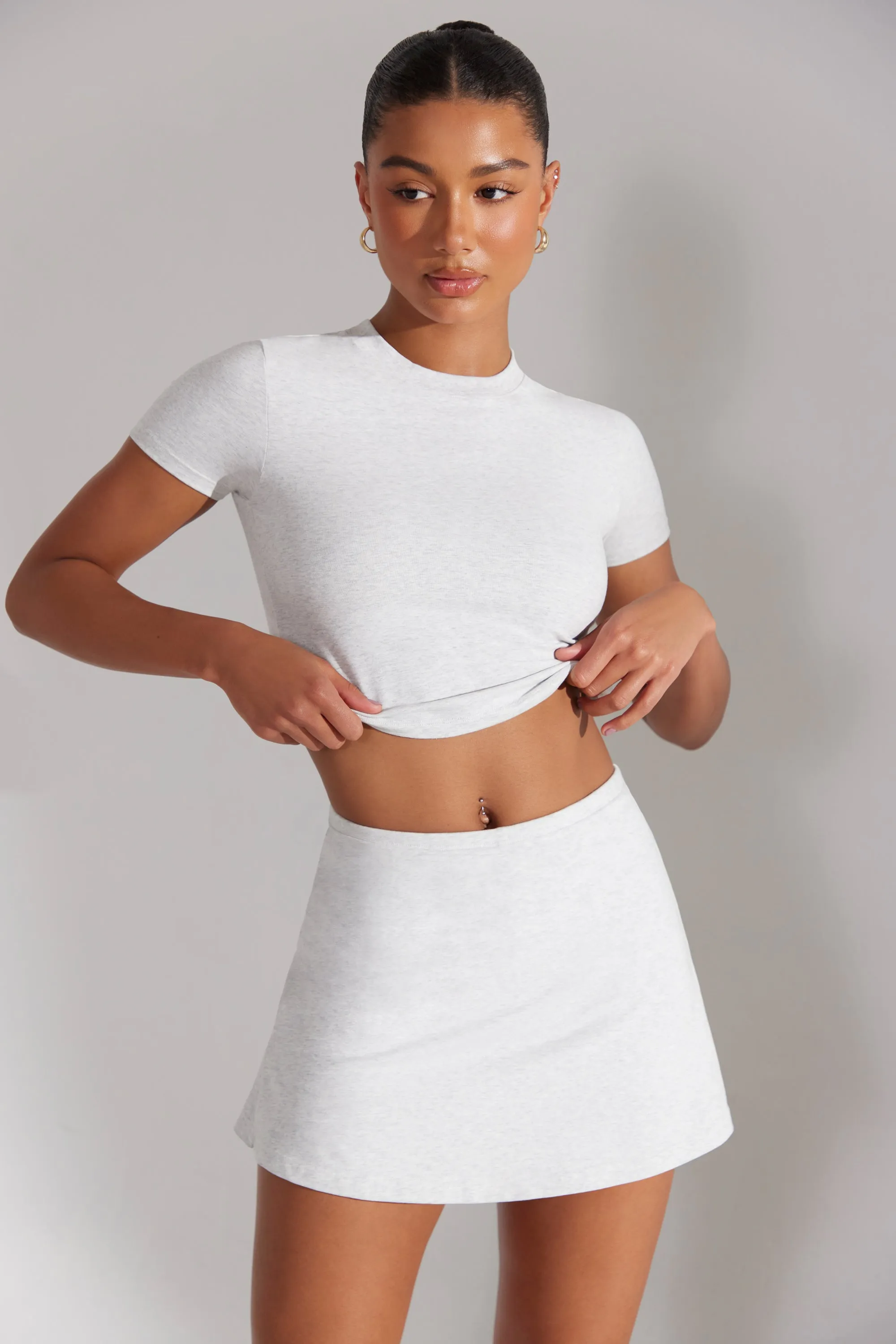 A-Line Mini Skort in Heather Grey