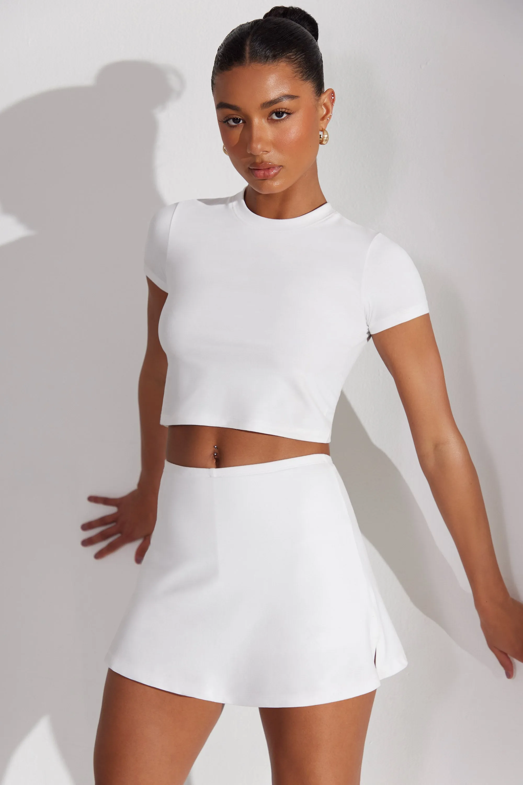 A-Line Mini Skort in White