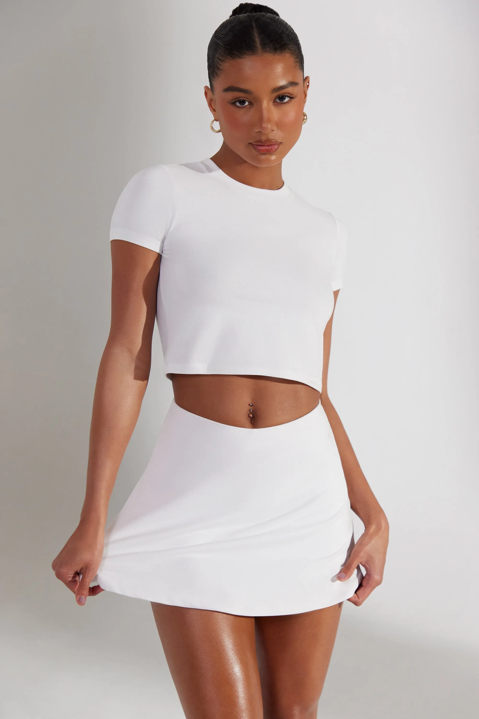 A-Line Mini Skort in White