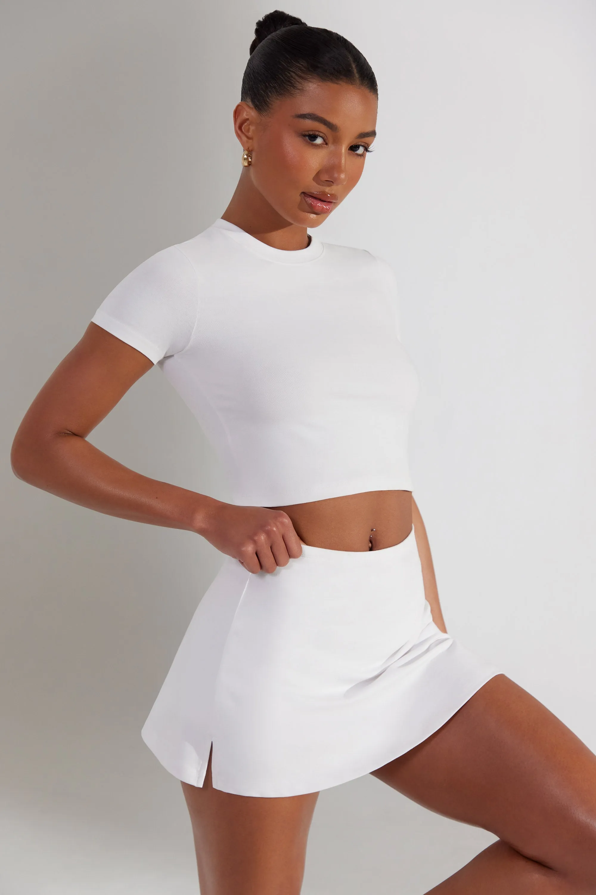 A-Line Mini Skort in White