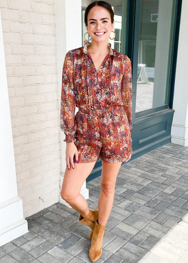 Adelyn Rae Angie Lurex Romper- Spice***FINAL SALE***