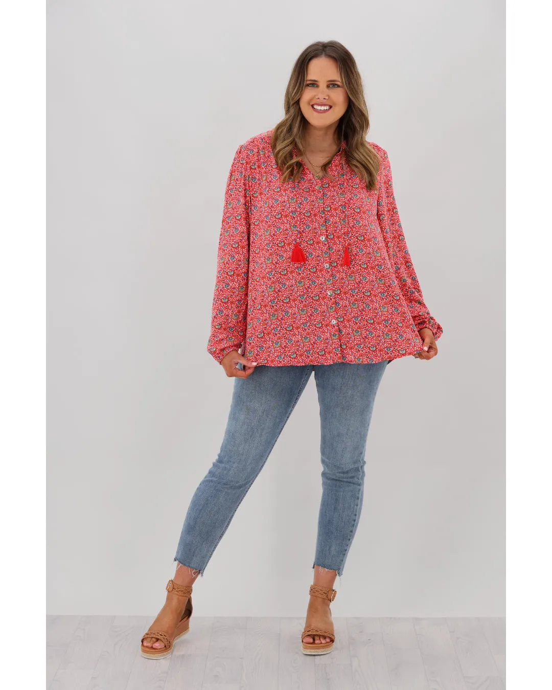 All About Eve Rosanna Shirt Red