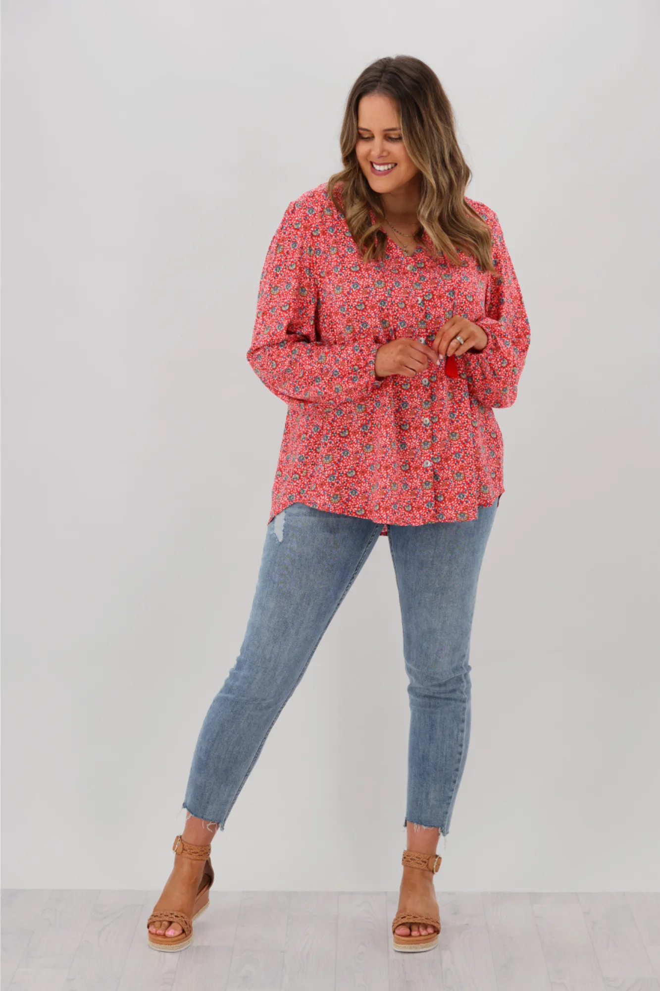 All About Eve Rosanna Shirt Red