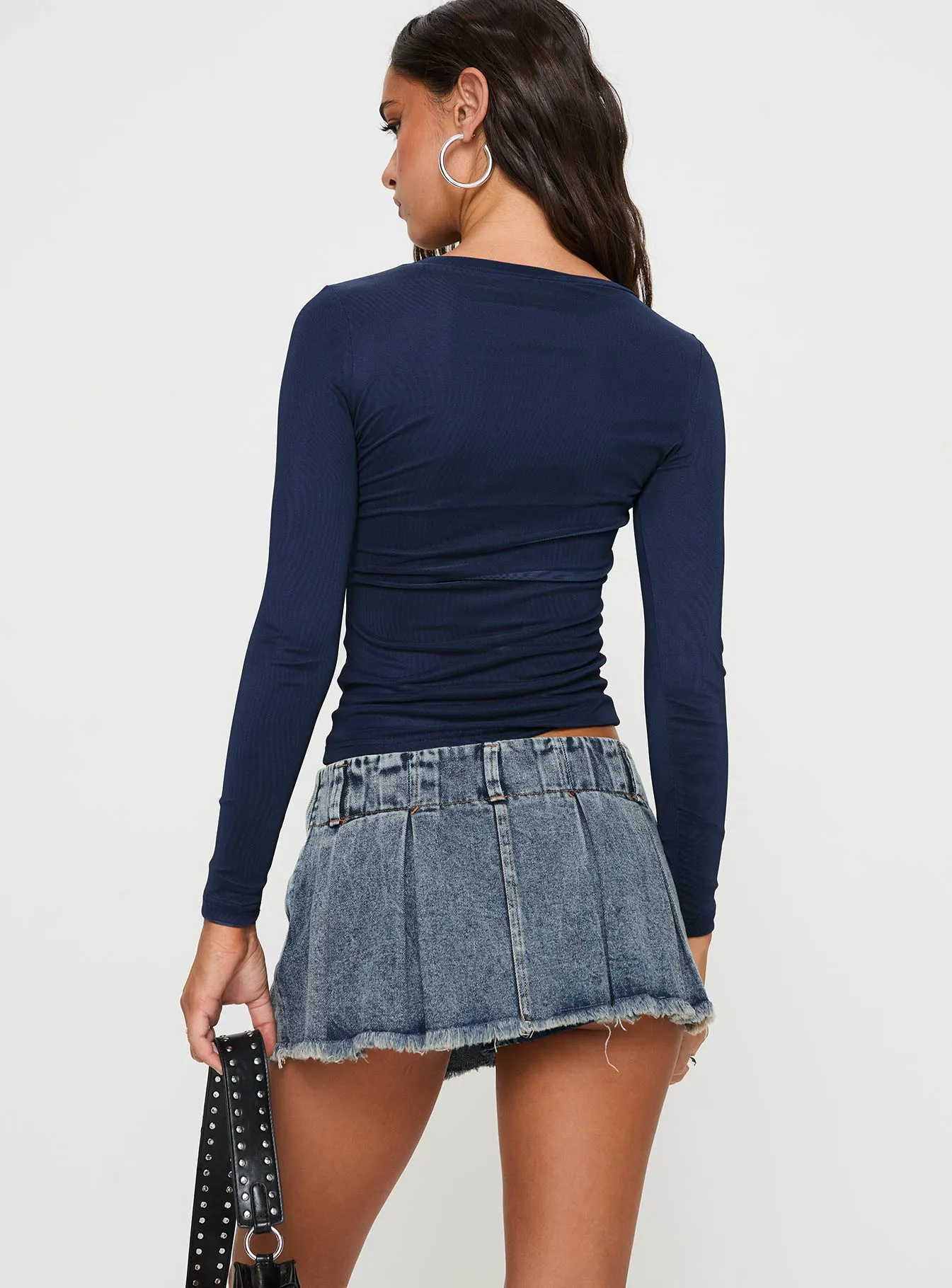 Allure 90's Mini Skort Faded Denim