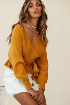 Amara Long Sleeve Knit Top Mustard