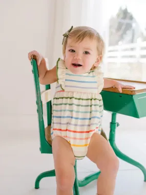 Amelia Romper in Primary Stripe