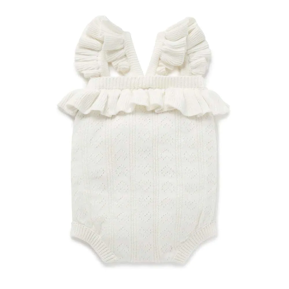 Aster & Oak Off-White Knit Romper FINAL SALE*