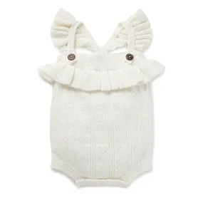 Aster & Oak Off-White Knit Romper FINAL SALE*