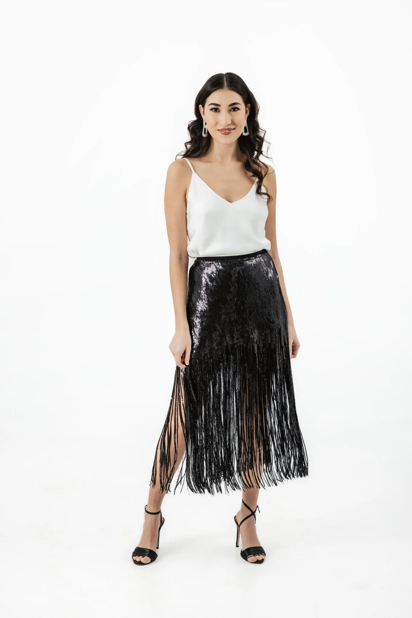 Black Sequin Alexandra Skirt