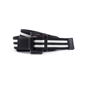 Black/White Double Stripe Battalion D-Ring Belt