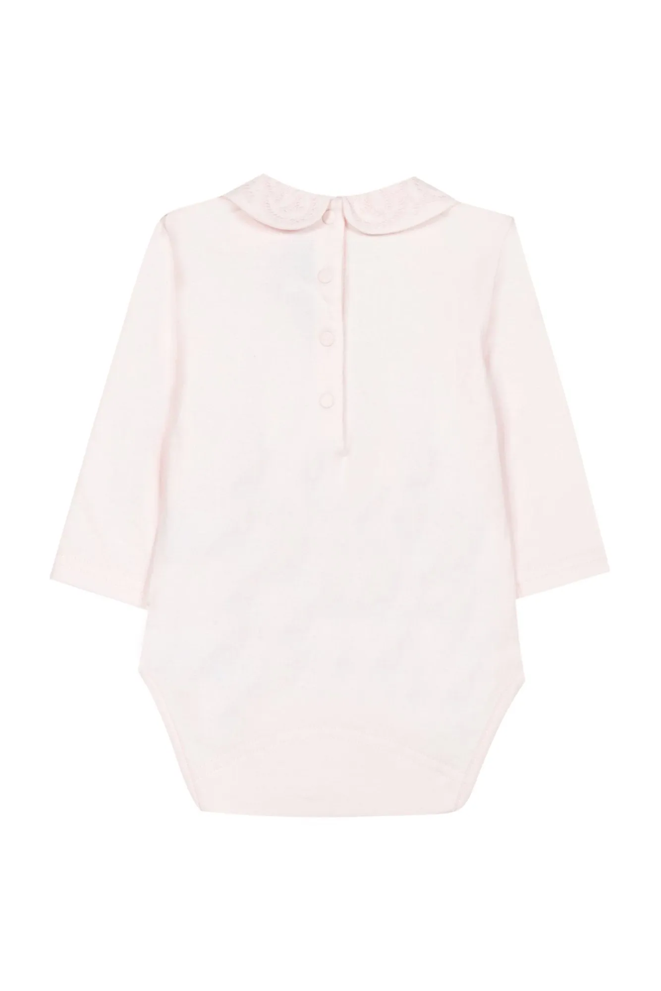 Bodysuit - Pale pink jersey with Peter Pan collar