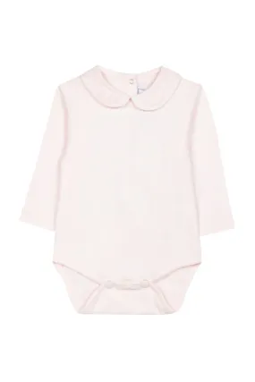 Bodysuit - Pale pink jersey with Peter Pan collar