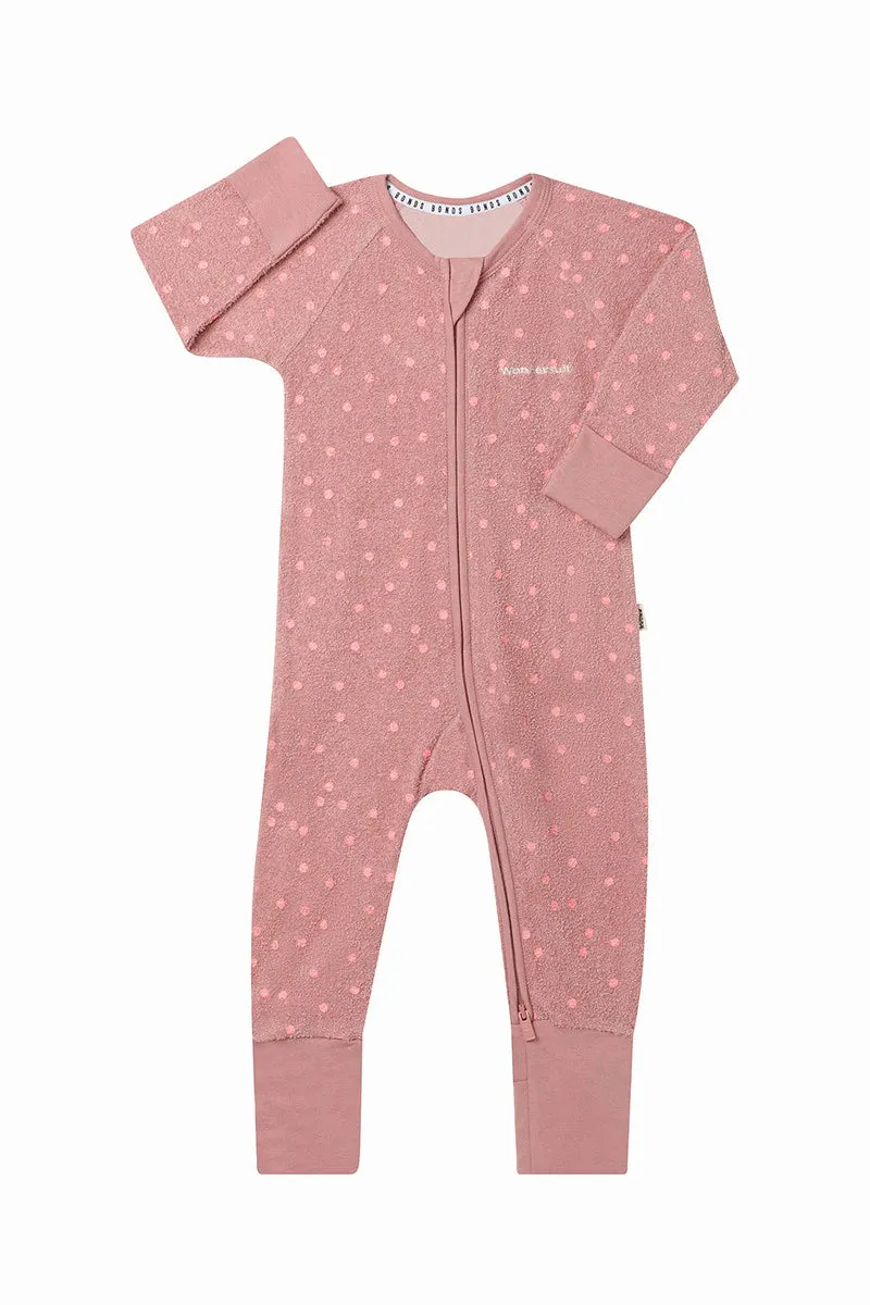 Bonds Poodlette 2 Way Zip Wondersuit - Ditsy Dots Dusty Pink