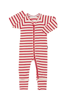 Bonds Wide Needle Rib Zippy - Parisian Red/Macadamia