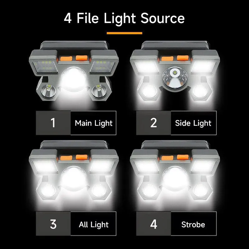 Built-in 5-LED 18650 Battery Rechargeable Headlamp Flashlight