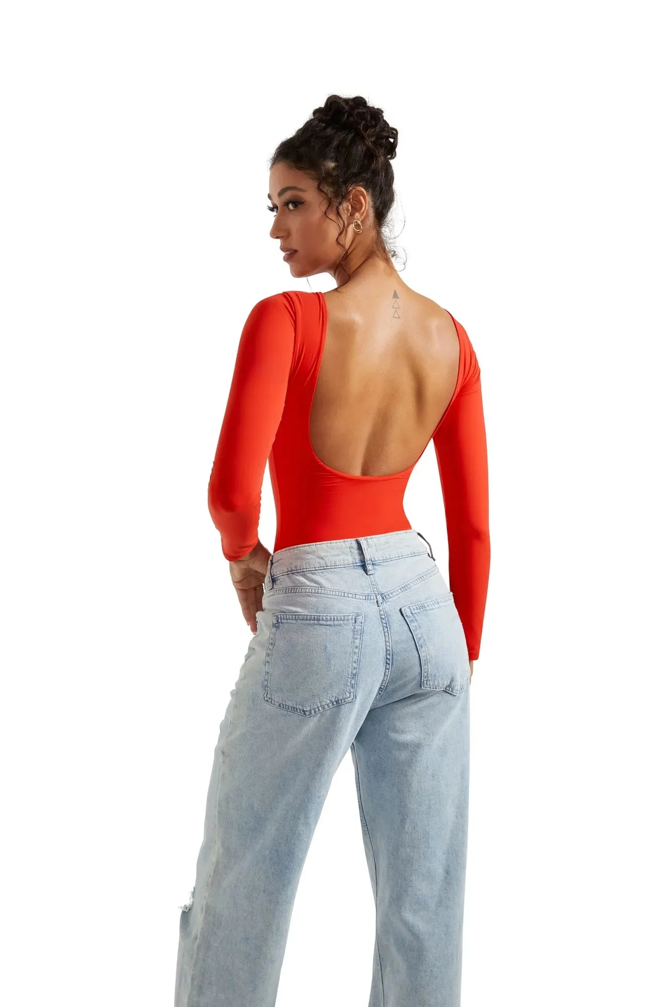 Buttery Soft Open Back Bodysuit - Long Sleeve