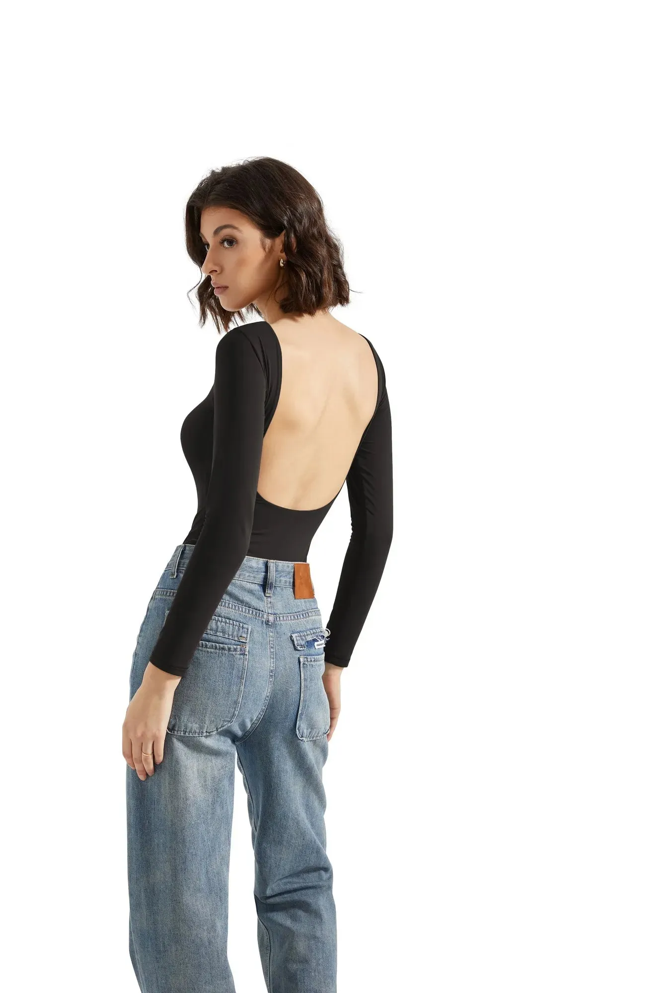 Buttery Soft Open Back Bodysuit - Long Sleeve