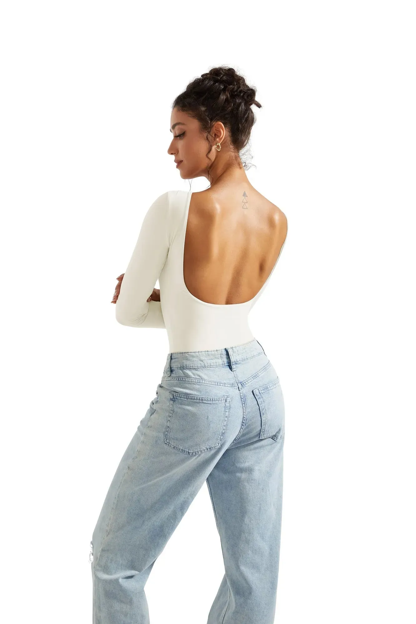 Buttery Soft Open Back Bodysuit - Long Sleeve