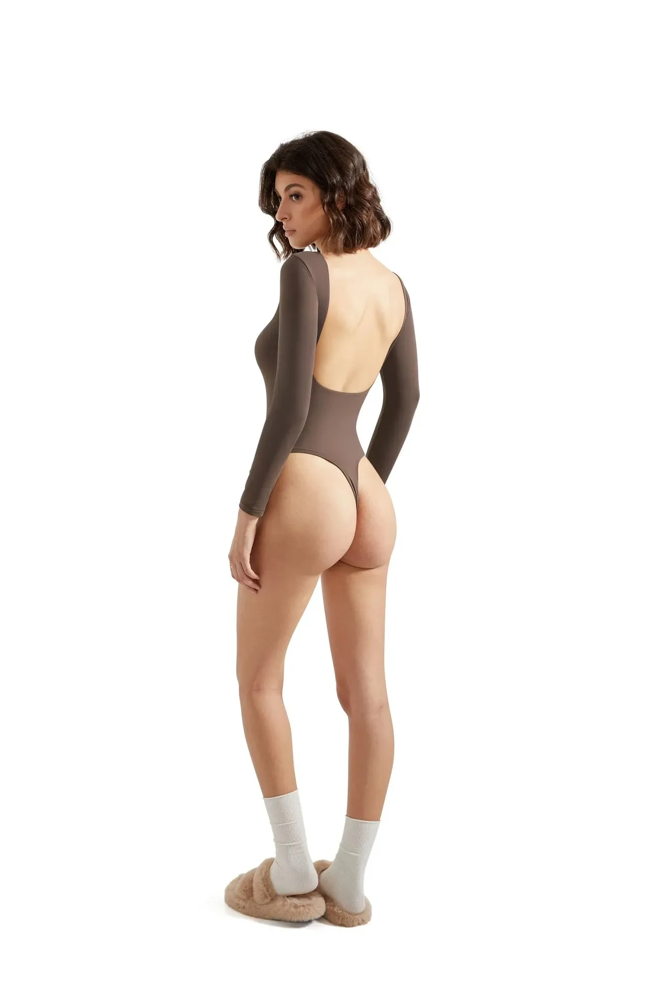 Buttery Soft Open Back Bodysuit - Long Sleeve