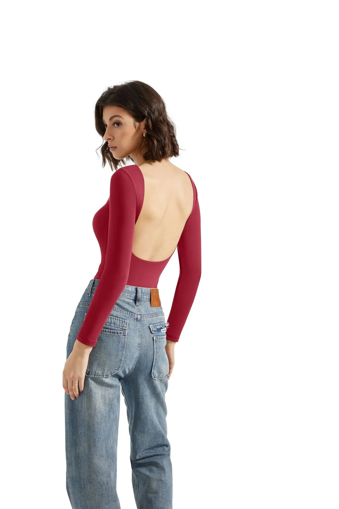 Buttery Soft Open Back Bodysuit - Long Sleeve