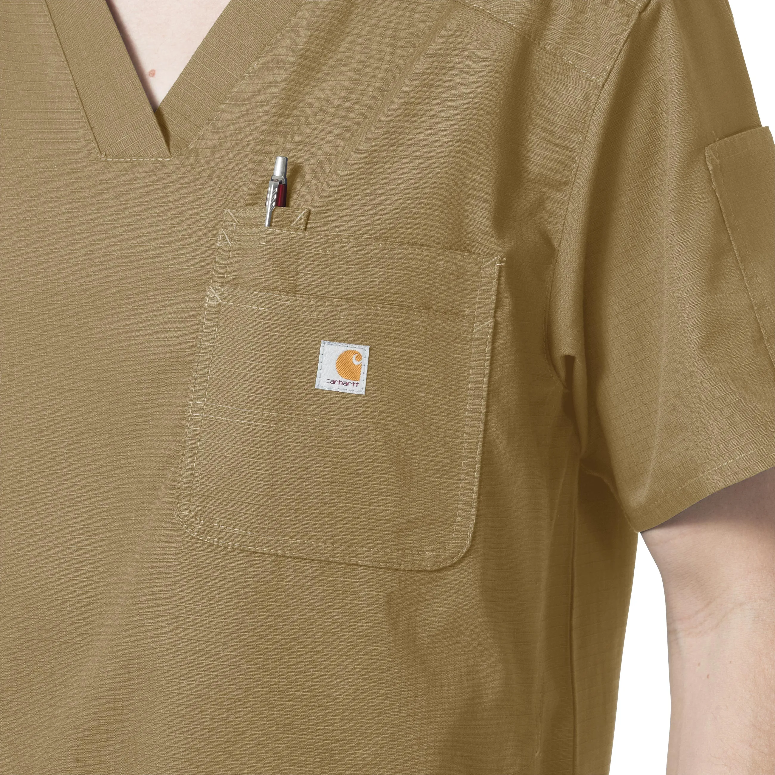 Carhartt Rugged Flex Ripstop Men's 6 Pocket Scrub Top - Dijon