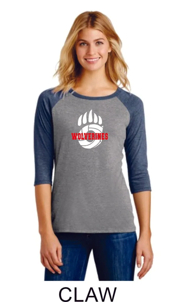 Chap Volleyball Raglan -3 designs - Matte or Glitter