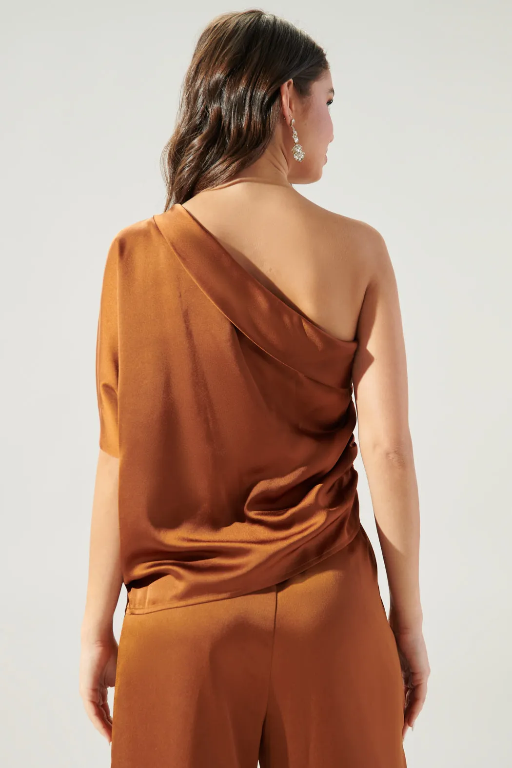 Chateau One Shoulder Drape Sleeve Top