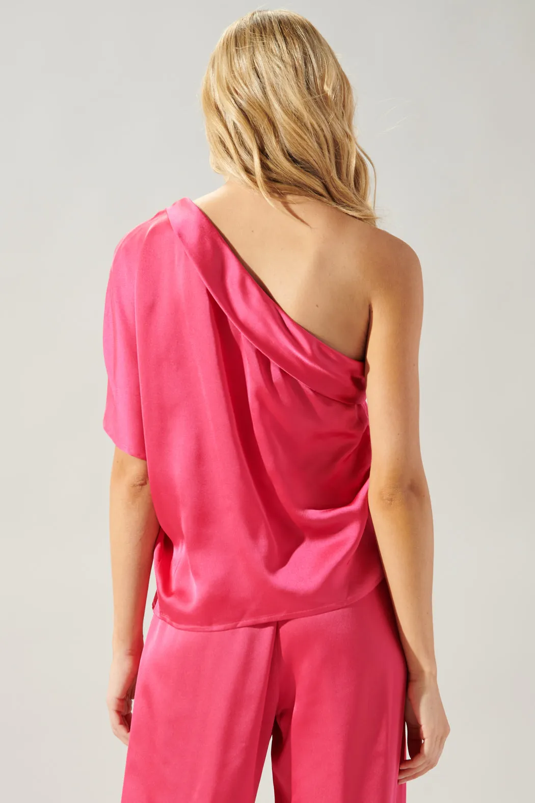 Chateau One Shoulder Drape Sleeve Top