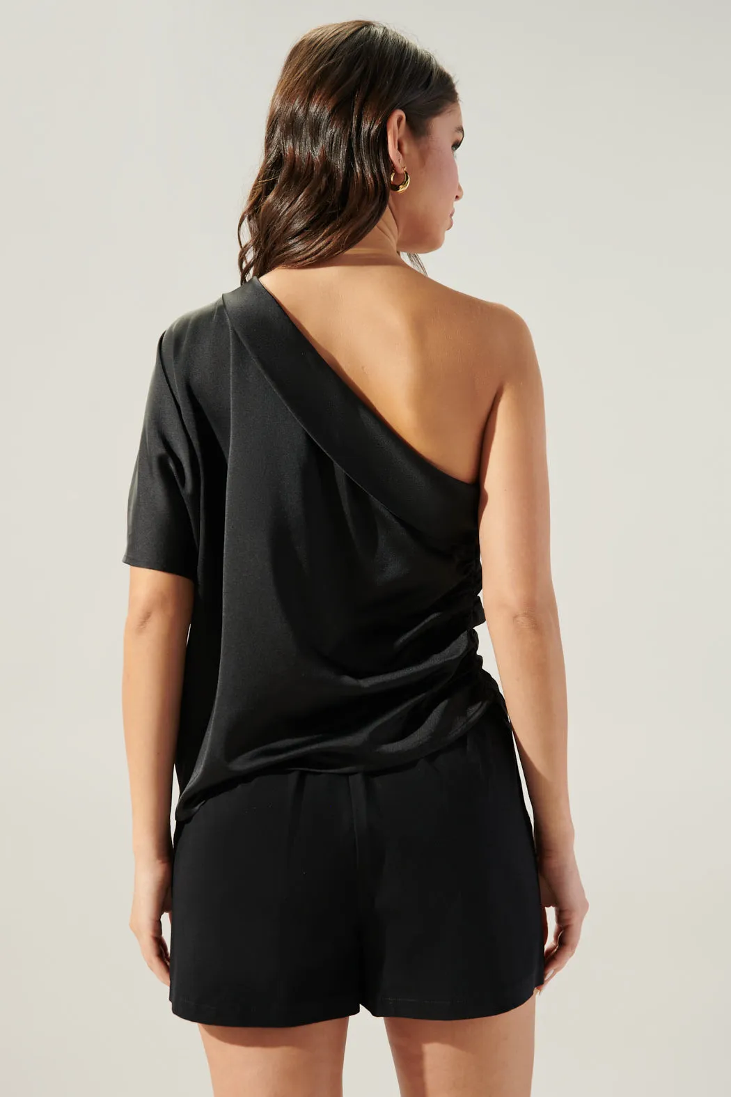 Chateau One Shoulder Drape Sleeve Top