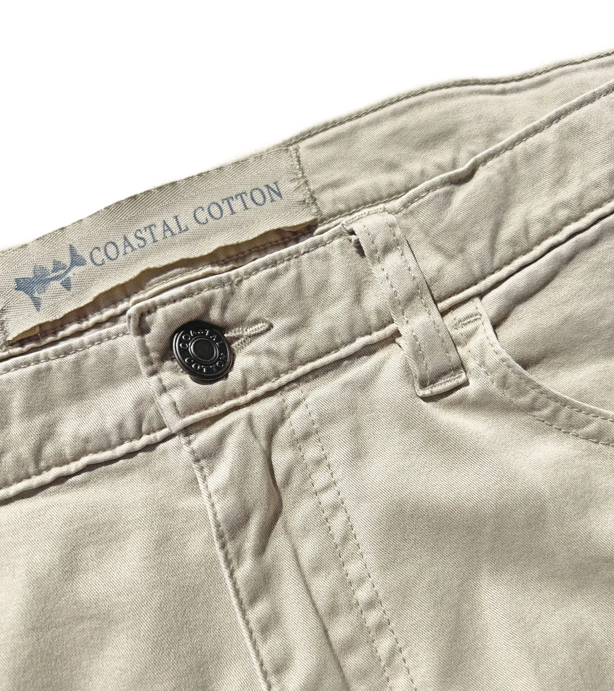 Coastal Cotton Khaki Stretch Twill Five Pocket Pants