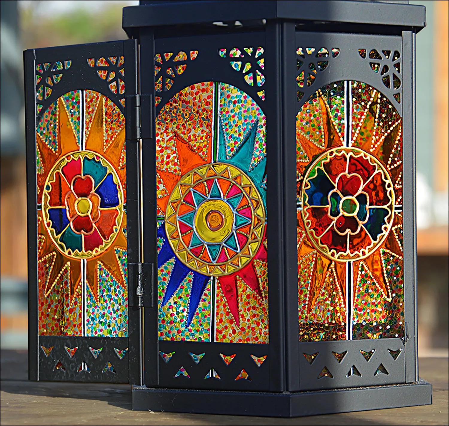 Completely Custom MEDIUM Moroccan Lantern in BLACK