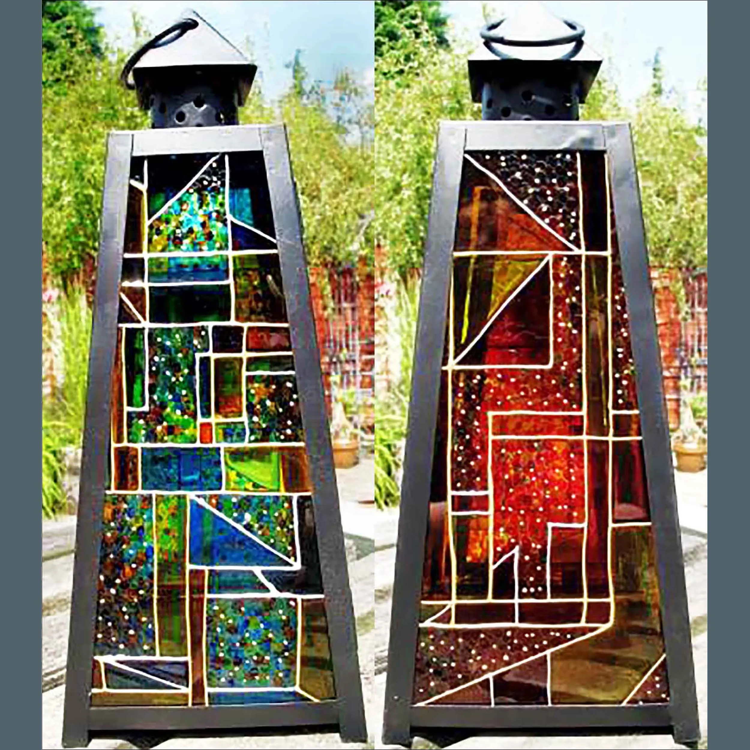 Completely Custom MEDIUM Pyramid Lantern in BLACK