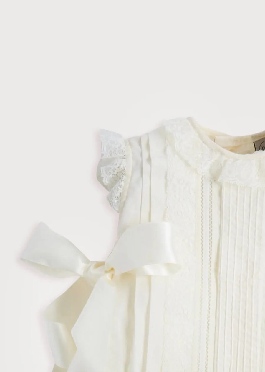 Cream Panelled Christening Gown (3mths-2yrs)