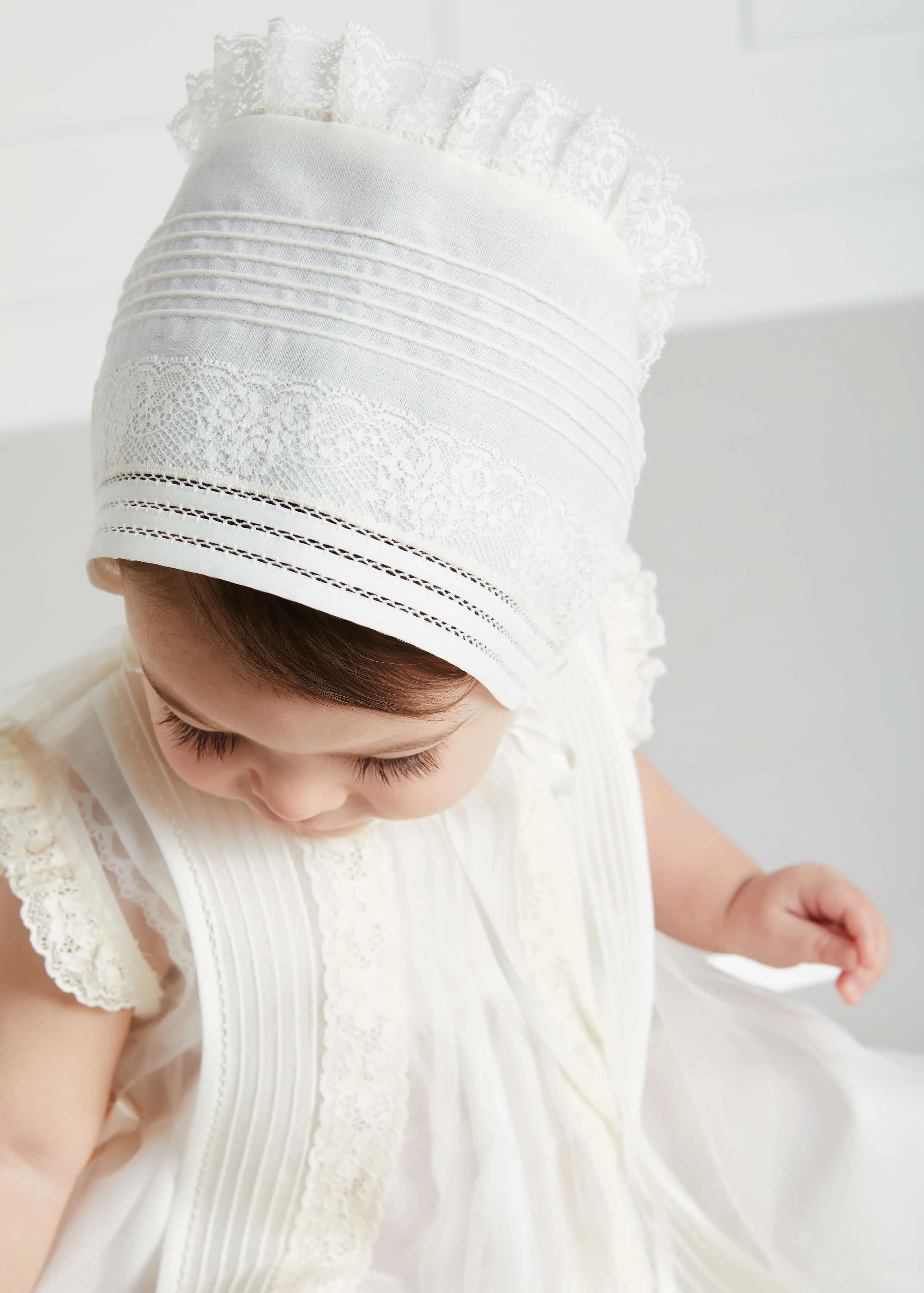 Cream Panelled Christening Gown (3mths-2yrs)