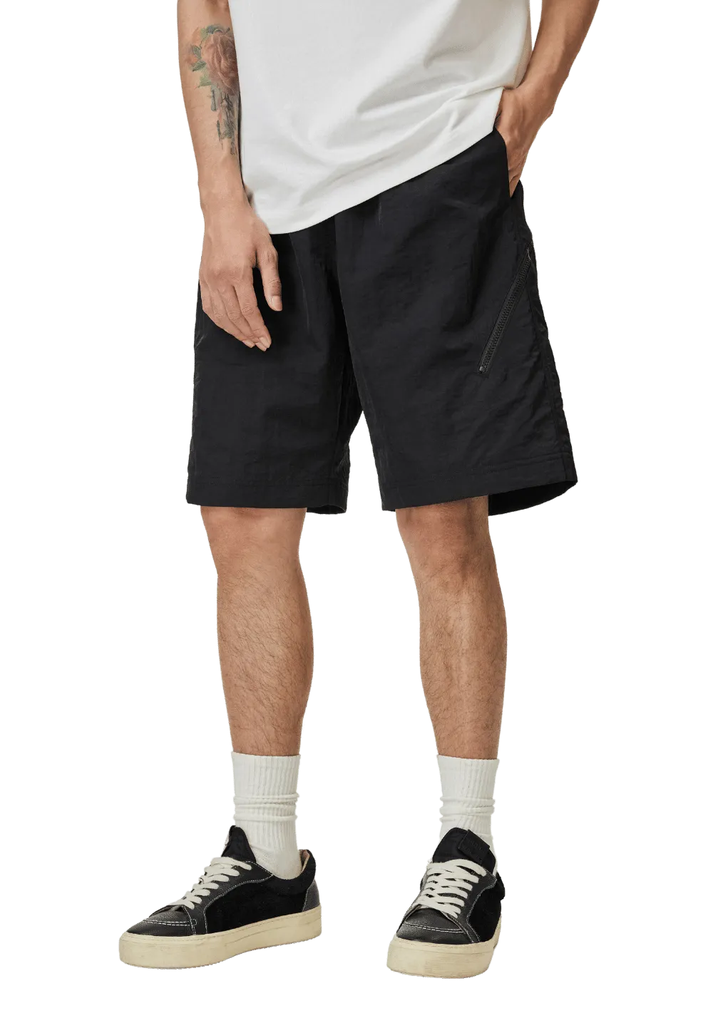 Curved Zip Track Shorts