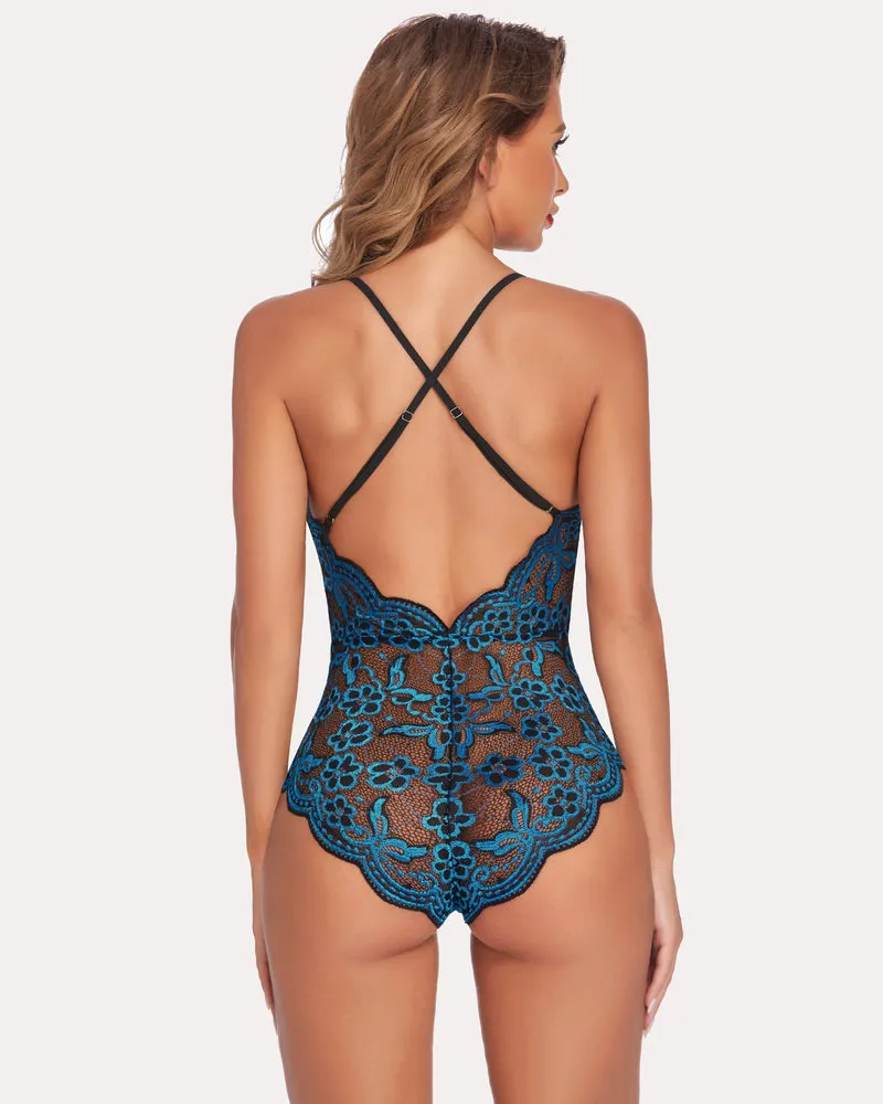 Deep V Teddy Sexy Lace Bodysuit