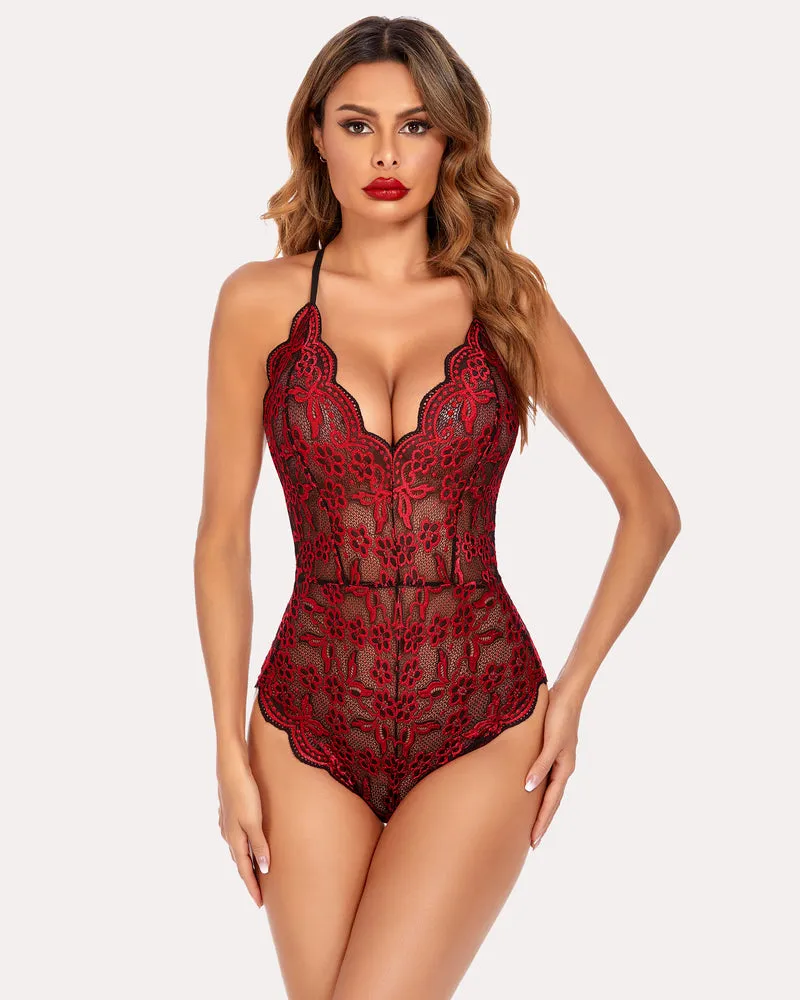 Deep V Teddy Sexy Lace Bodysuit