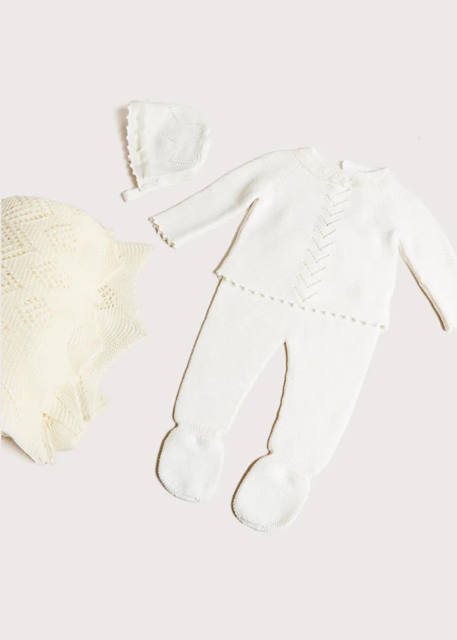 Delicate Ivory Lace Cotton Set (0-12mths)