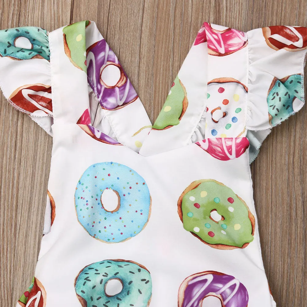 Donut Ruffle Sleeved Romper   Headband