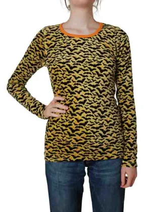 DUNS Long Sleeved T-shirt Adult - Bats Apricot Velour