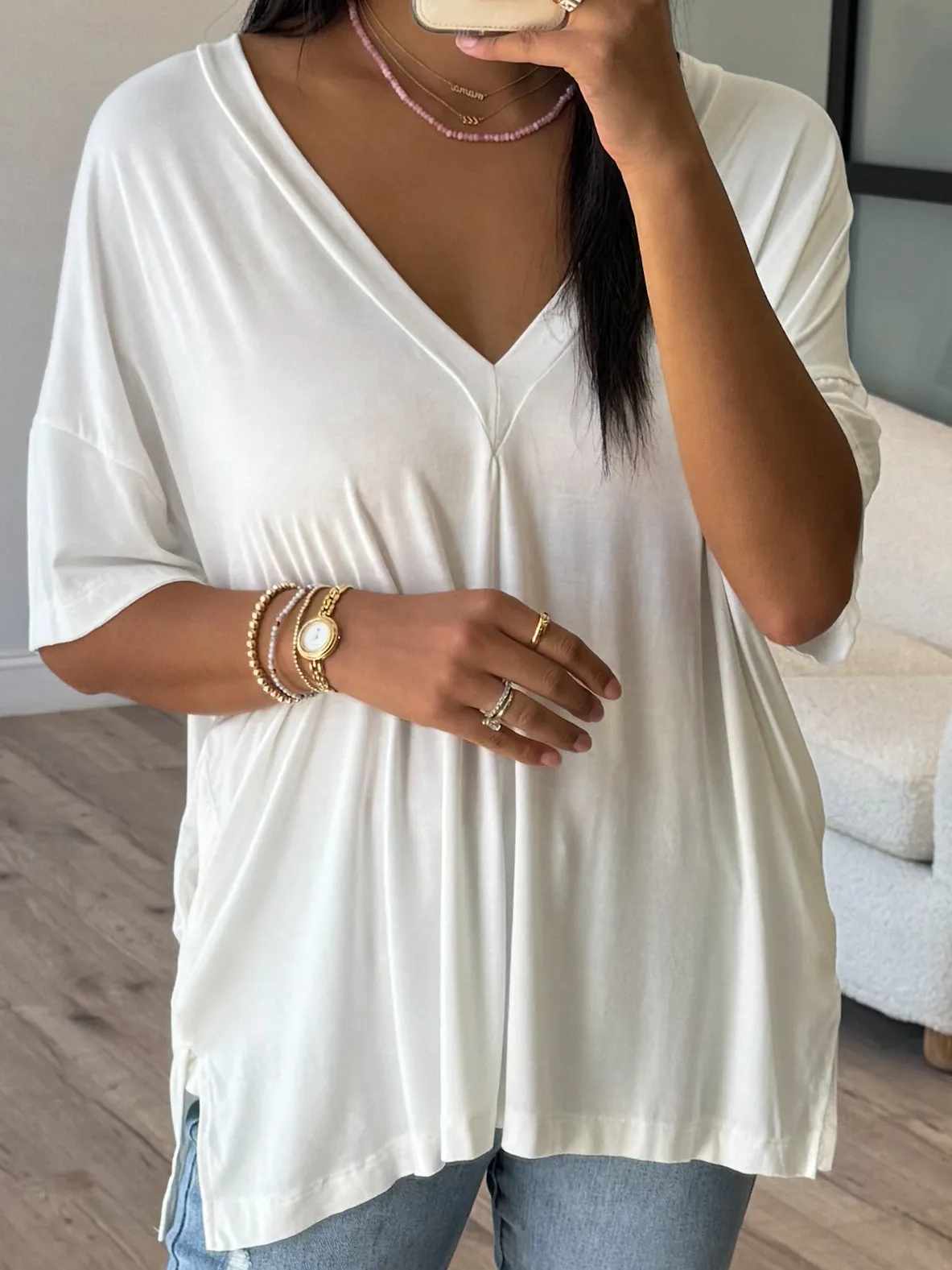 Effortless Oversized Tunic | White